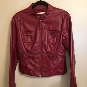 Red Faux Leather Jacket by New York & Company!